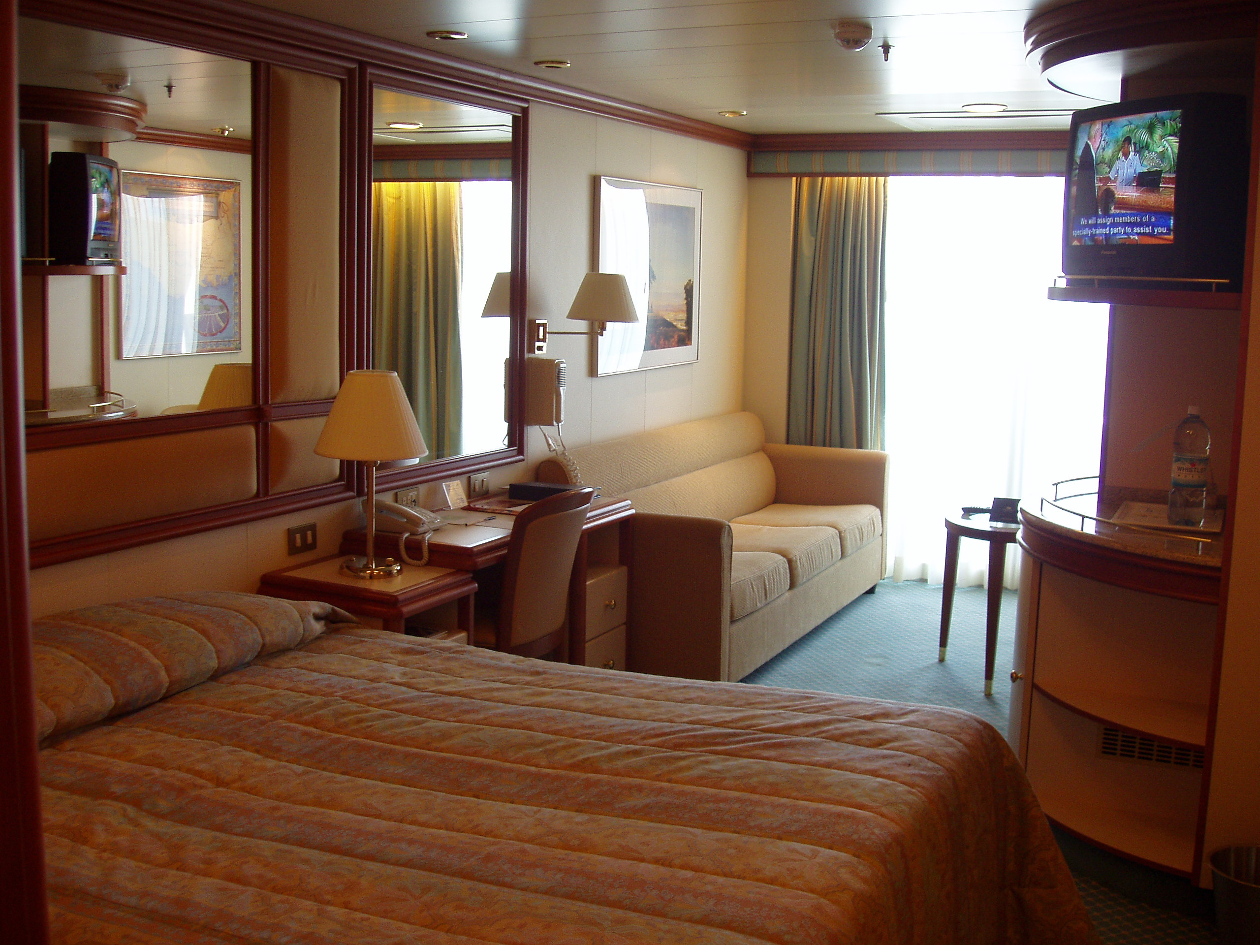 The cabins on a cruise ship are too small  