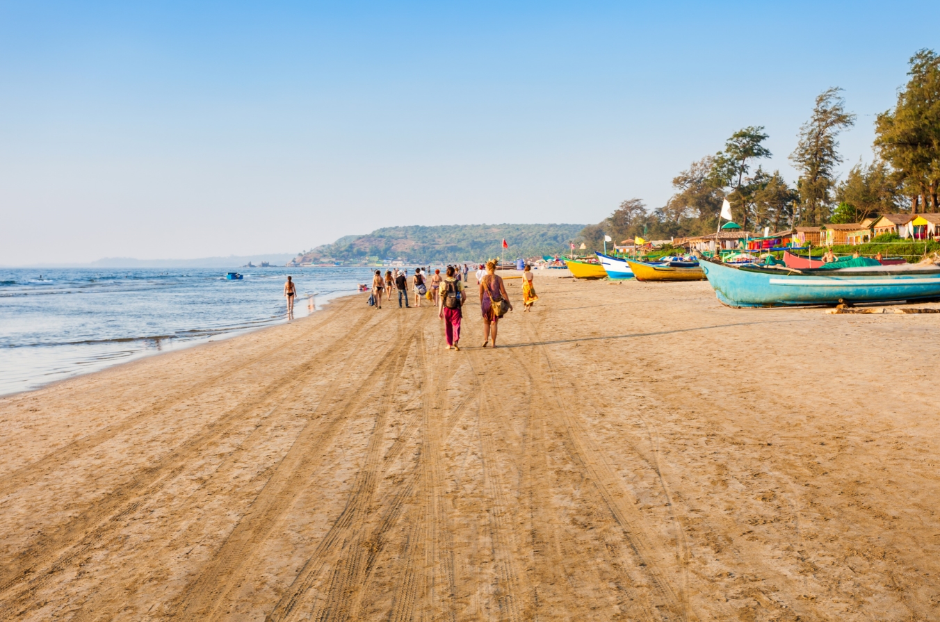 Baga Beach have water sports, eateries, bars, nightspots & a festive atmosphere